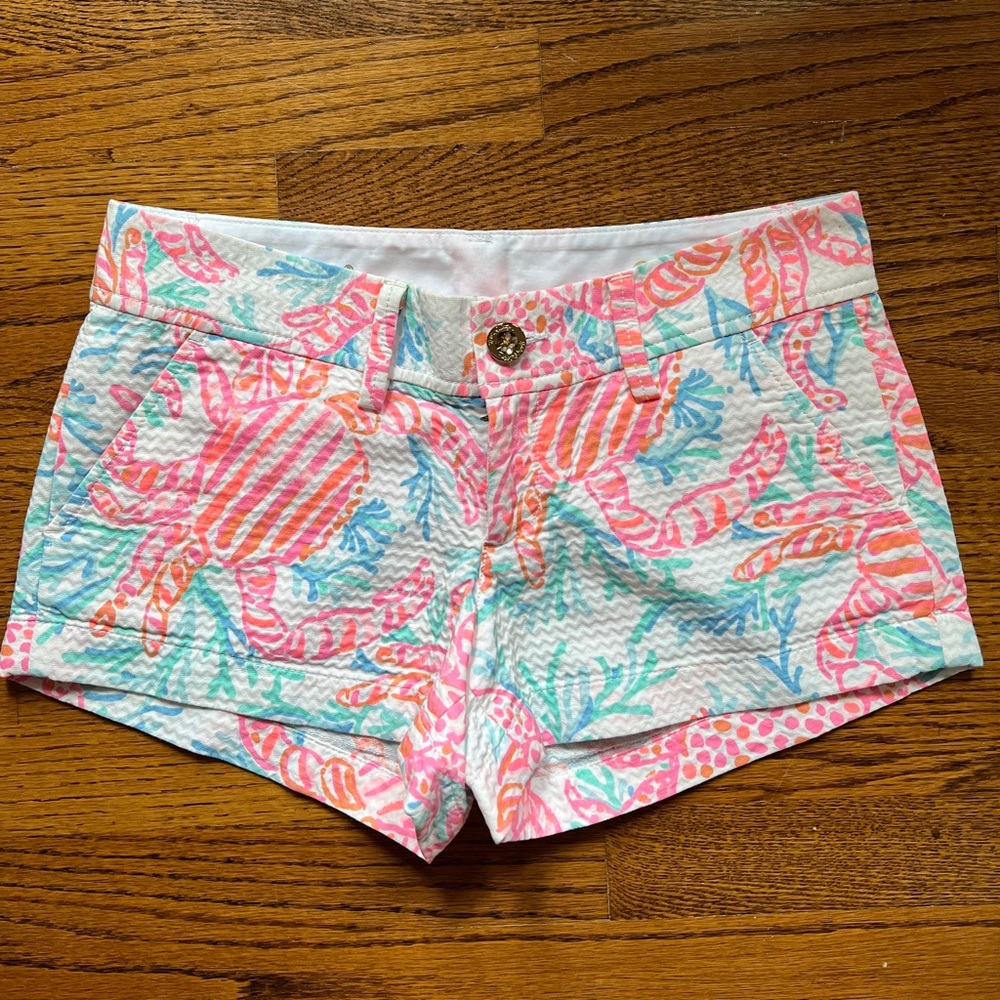 🦀 NWOT Lilly Pulitzer SZ 0 Walsh Shorts Getting Steamy 🦀